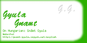 gyula gnamt business card